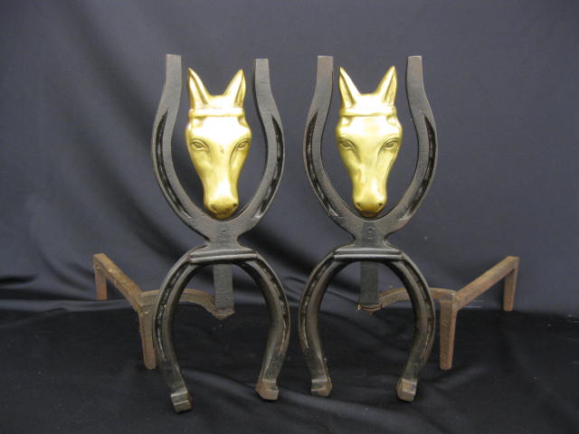 Pair of Figural Brass & Iron
