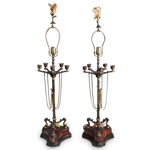 PAIR OF FIGURAL BRONZE