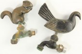 Pair of Figural Bronze Faucet