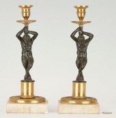 PAIR OF FIGURAL BRONZE SATYR C