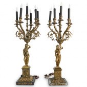PAIR OF FIGURAL CANDELABRA LAM