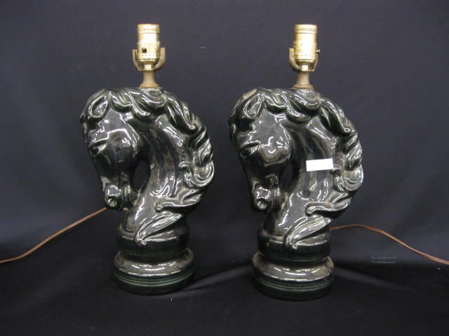 Pair of Figural Horsehead Pottery