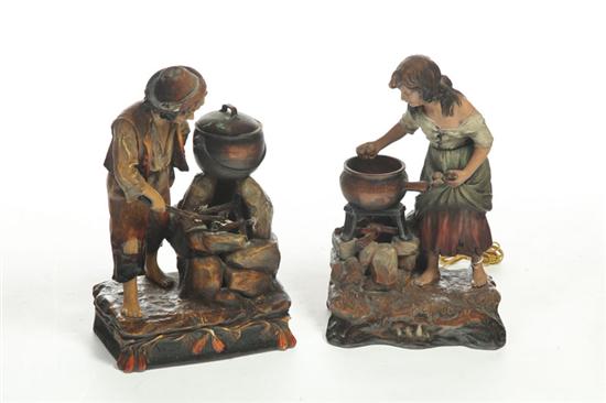 PAIR OF FIGURAL LAMPS.  European 