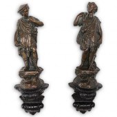PAIR OF FIGURAL PLASTER SCONCE