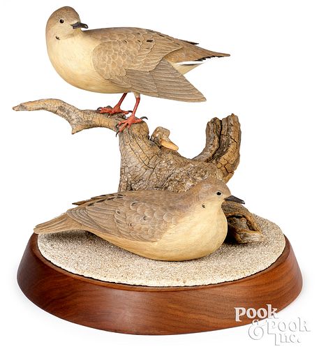 PAIR OF FINELY CARVED AND PAINTED