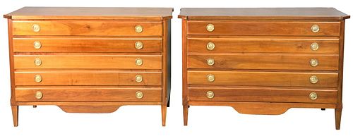 PAIR OF FIVE DRAWER MAHOGANY