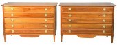 PAIR OF FIVE DRAWER MAHOGANY D