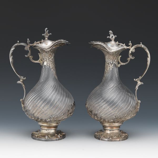 PAIR OF FLAMANT & FILS GLASS AND
