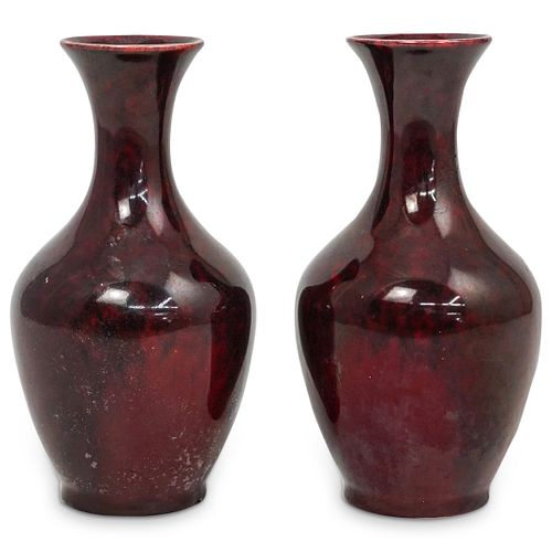 PAIR OF FLAMBE SEVRES CERAMIC