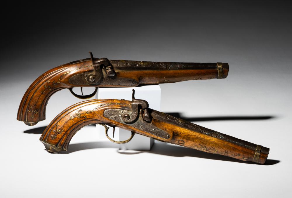 PAIR OF FLINTLOCK PISTOLSeach