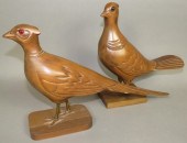 PAIR OF FOLK ART CARVED CHERRY
