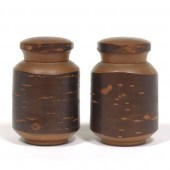 PAIR OF FOLK ART WOOD AND BIRC