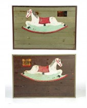 PAIR OF FOLKSY PANELS BY ''RIC