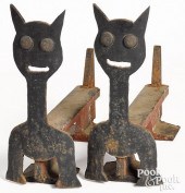 PAIR OF FOLKY SHEET STEEL CAT