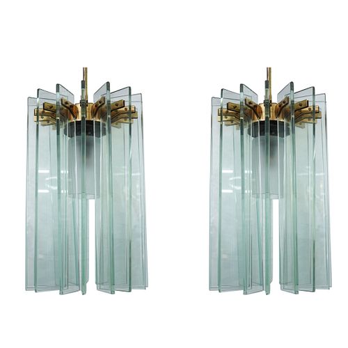 PAIR OF FONTANA ARTE GLASS AND