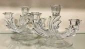 Pair of Fostoria glass 3- ligh