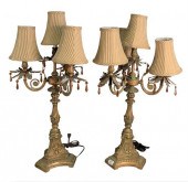 PAIR OF FOUR LIGHT CANDELABRA