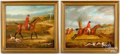 PAIR OF FOX HUNTING SCENES<br>