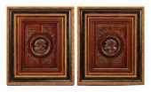 PAIR OF FRAMED CARVED WOOD PAN