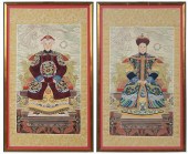 PAIR OF FRAMED CHINESE ANCESTO