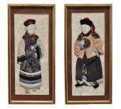 PAIR OF FRAMED CHINESE FABRIC