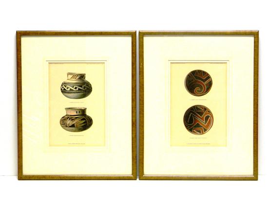 Pair of framed color prints of
