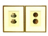 Pair of framed color prints of