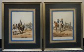 PAIR OF FRAMED COLORED LITHOGR