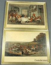 Pair of framed foxhunting prin