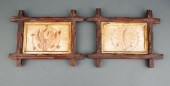 PAIR OF FRAMED HAIRWORK MEMENT