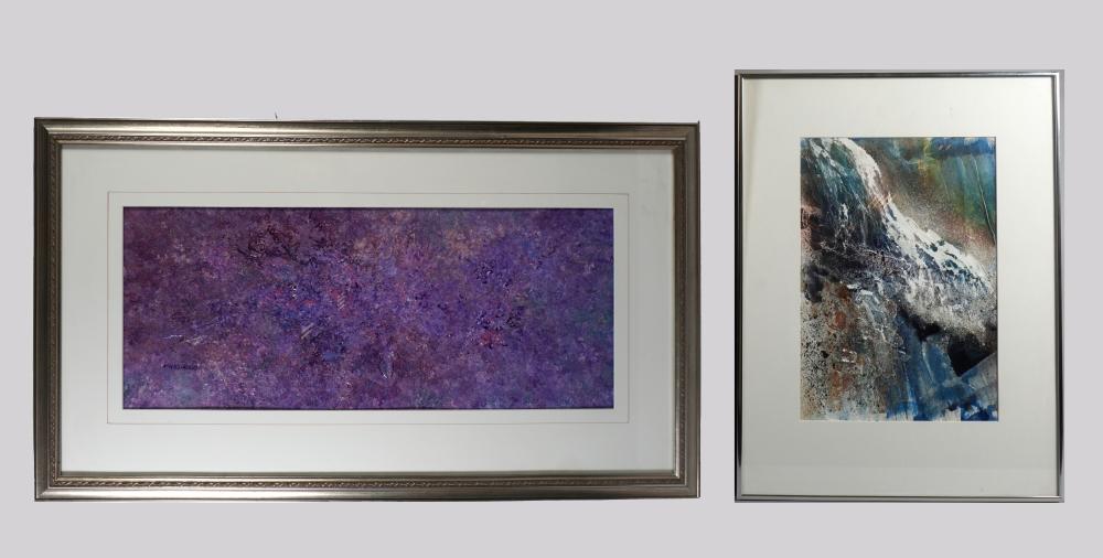 PAIR OF FRAMED ITEMS 35 X 21 IN.