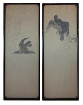PAIR OF FRAMED JAPANESE EMBROI