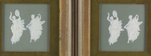 PAIR OF FRAMED JASPERWARE