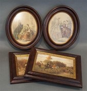 PAIR OF FRAMED OVAL FASHION PR