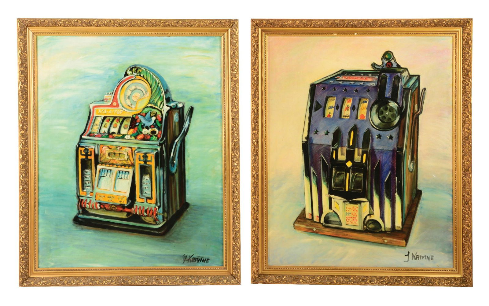 PAIR OF FRAMED PAINTINGS BY J.