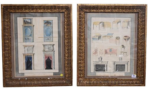 PAIR OF FRAMED PENCIL AND