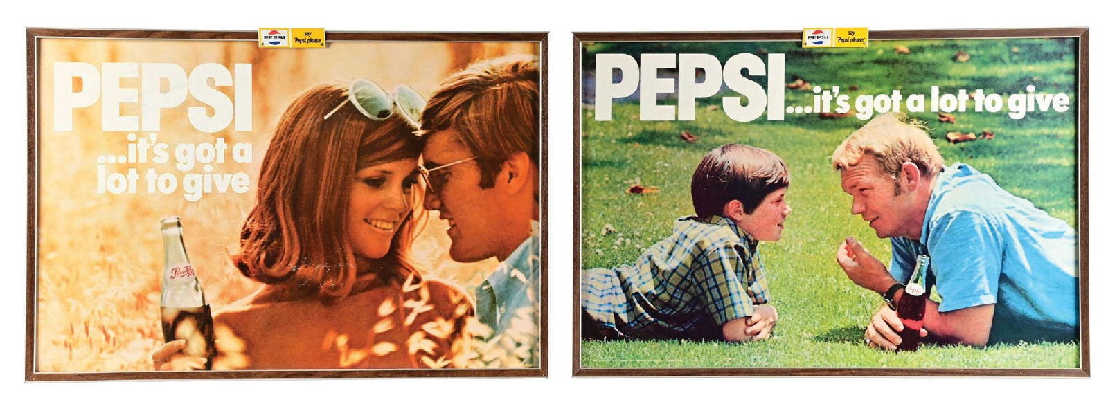 PAIR OF FRAMED "SAY PEPSI,