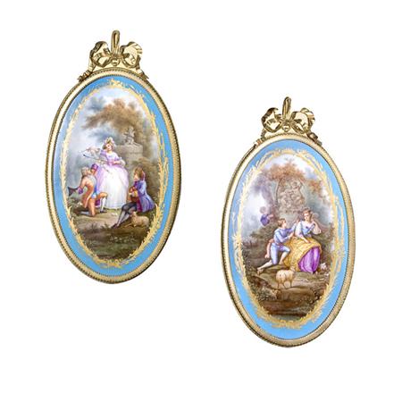 Pair of Framed Sevres Style