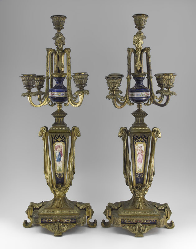 PAIR OF FRENCH 19th C. BRONZE AND