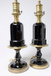 PAIR OF FRENCH AMETHYST AND BR