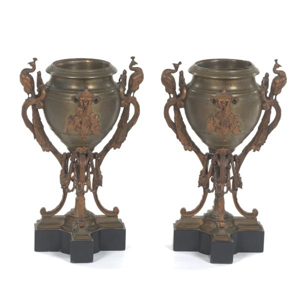 PAIR OF FRENCH ANTIQUE BRONZE AND