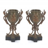 PAIR OF FRENCH ANTIQUE BRONZE