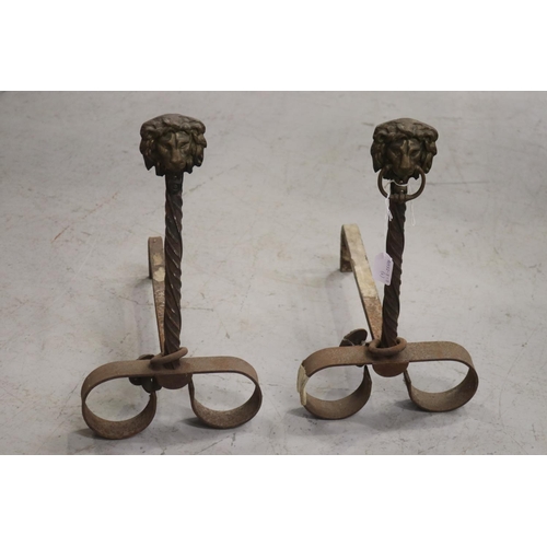Pair of French antique lion head