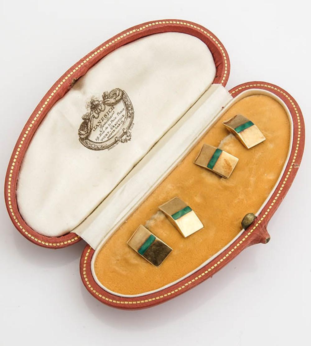 PAIR OF FRENCH ART DECO 18-KARAT
