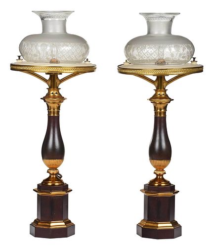 PAIR OF FRENCH AUBERGINE TOLE