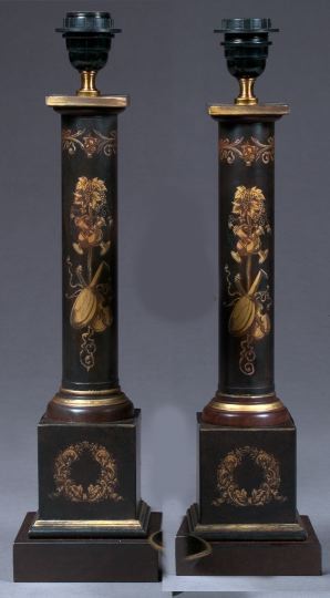 Pair of French Black-and-Gold