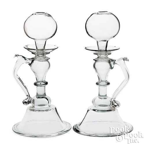 PAIR OF FRENCH BLOWN GLASS