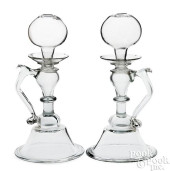 PAIR OF FRENCH BLOWN GLASS WEA