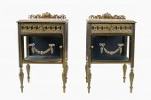 PAIR OF FRENCH BRASS & MARBLE