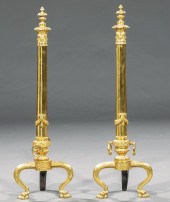 PAIR OF FRENCH BRASS ANDIRONSP